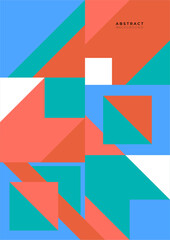 Vector abstract geometric posters background. bauhaus geometric backgrounds, vector circle, triangle, and square