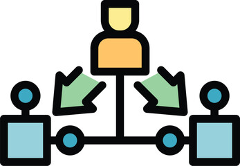 Blockchain infrastructure icon. Outline Blockchain infrastructure vector icon for web design isolated on white background color flat