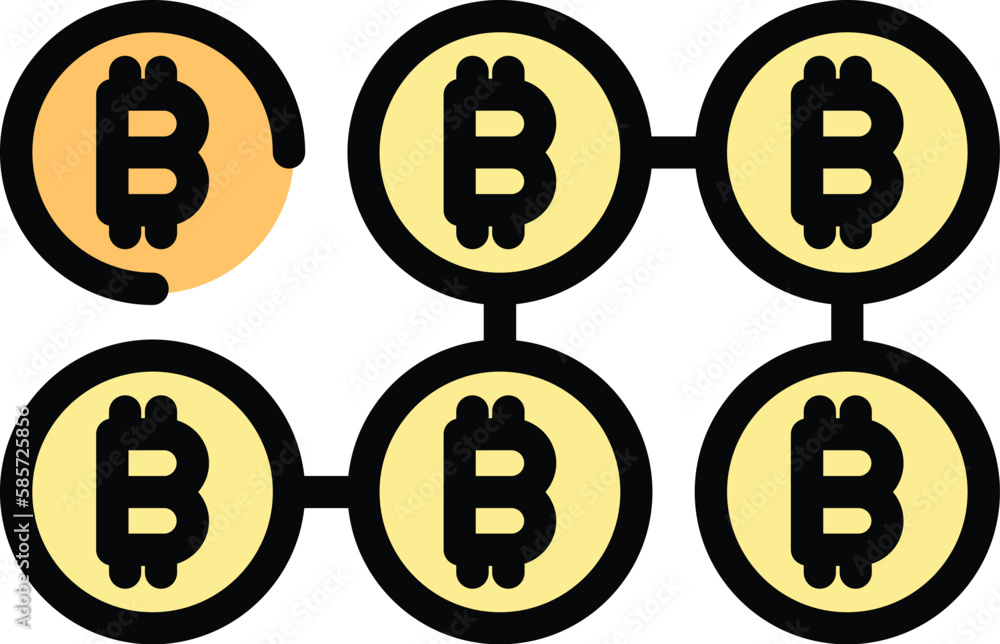 Poster blockchain crypto icon. outline blockchain crypto vector icon for web design isolated on white backg