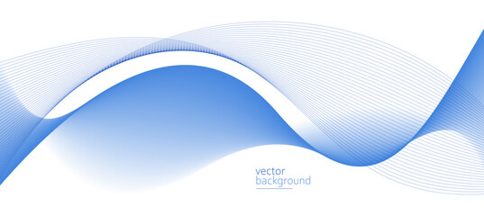 Curve shape flow vector abstract background in light blue gradient, dynamic and speed concept, futuristic technology or motion art.