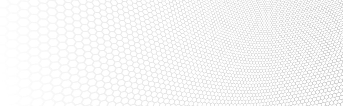 Network concept hexagonal pattern in 3D dimensional perspective, abstract background of future technology, science dynamic backdrop.