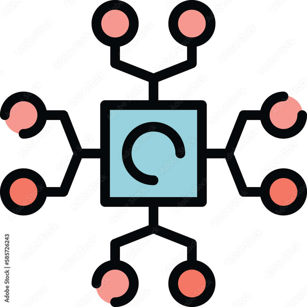 Poster digital blockchain icon. outline digital blockchain vector icon for web design isolated on white bac