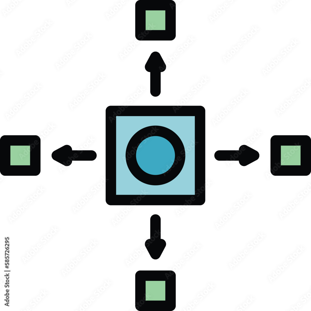 Poster blockchain group icon. outline blockchain group vector icon for web design isolated on white backgro