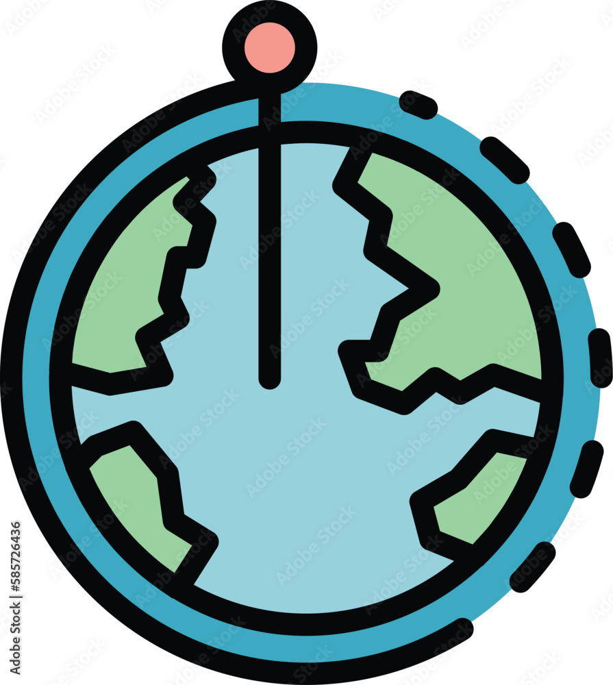 Poster global blockchain icon. outline global blockchain vector icon for web design isolated on white backg