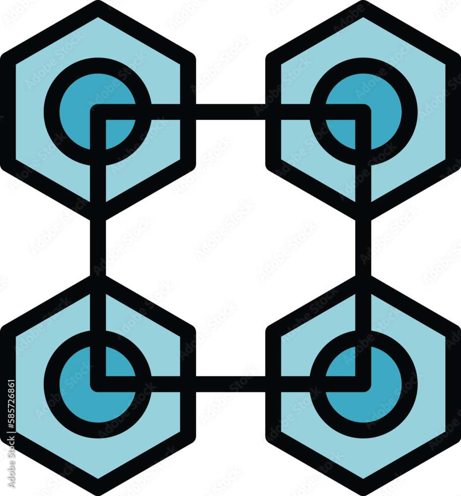 Poster blockchain ledger icon. outline blockchain ledger vector icon for web design isolated on white backg