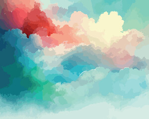 Obraz premium watercolor paint background design with colorful orange pink borders and bright center, watercolor bleed and fringe with vibrant distressed grunge texture