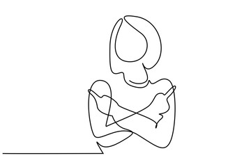 one young woman female shows happy giving advice