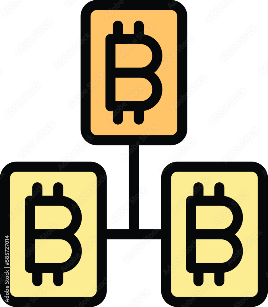Poster blockchain banking icon. outline blockchain banking vector icon for web design isolated on white bac