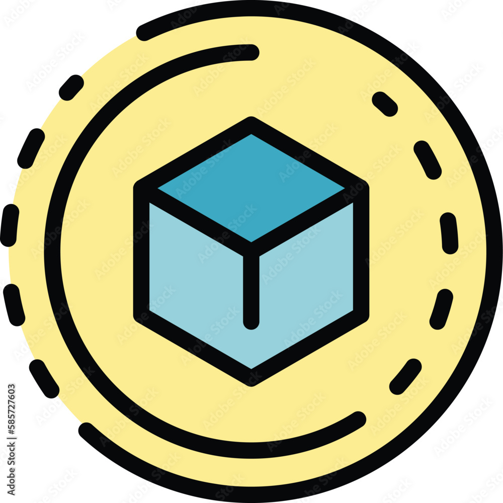 Poster blockchain future icon. outline blockchain future vector icon for web design isolated on white backg