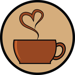 Icon of coffe drink, vector illustration. Clip art of drink