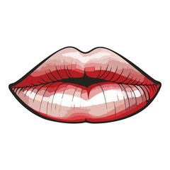 Lips Flat Icon Isolated On White Background