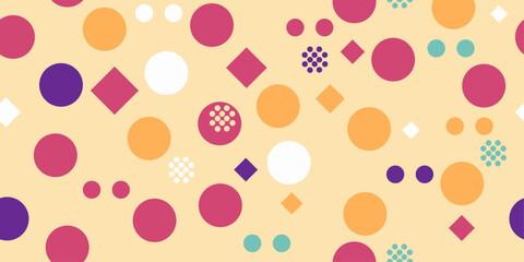 Circles and rhombuses in a random arrangement. For print and interior design, wallpaper, textiles, notebooks, pillows.