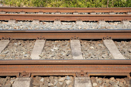 train tracks from up close