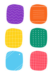 Blank reminder paper notes, planner doodle collection, note