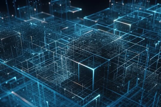 interlocking cubes forming a larger structure. Generative AI