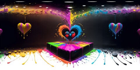 Photo of a heart-shaped box painting, perfect for Valentine's Day