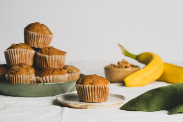 Banana walnut muffins