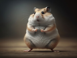 Cute hamster practicing yoga poses at home. Generative AI