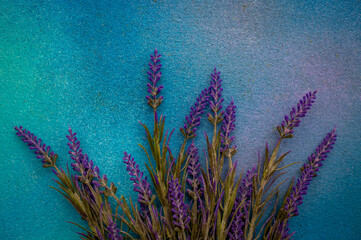 Easter decoration with eggs and lavender .