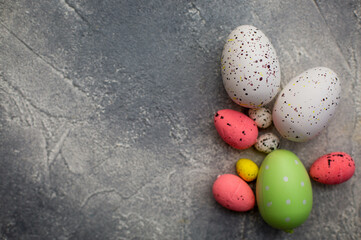 Easter decoration with eggs and lavender .