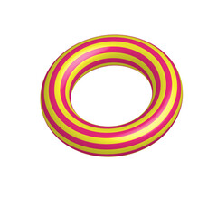 Colorful inflatable swim ring transparent background