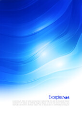 Abstract blue wave background with lighting effect. Vector