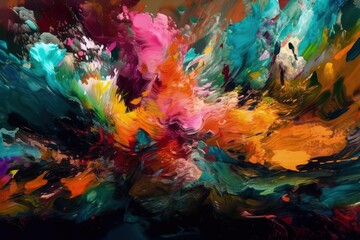 vibrant and colorful abstract painting. Generative AI