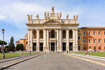 Fototapeta na wymiar Lateran basilica (Archbasilica cathedral of Most Holy Savior and of Saints John Baptist and John Evangelist in the Lateran) in Rome, Italy