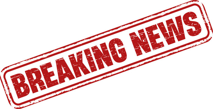 Breaking news red square grunge stamp