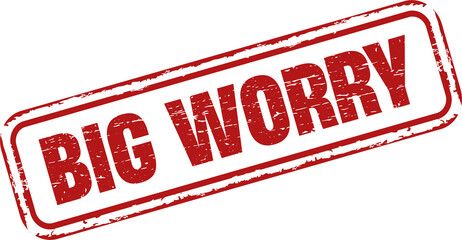 Big worry red square grunge stamp