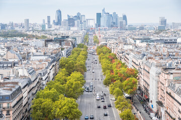 Panorama view from Triumphal Arch, Paris, France