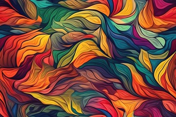 colorful wavy lines in an abstract background. Generative AI