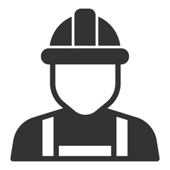 Worker, builder in special clothes - icon, illustration on white background, glyph style