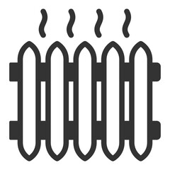 Water heating radiators - icon, illustration on white background, glyph style
