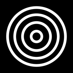 Gobo mask. White concentric circles on black .