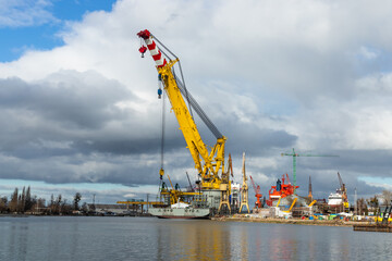 A huge ship-crane in the port of Gdansk