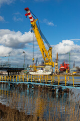 A huge ship-crane in the port of Gdansk