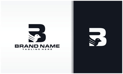 Letter B Flying Bird Logo
