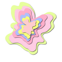 Colorful abstract with shadow. on white background.