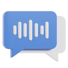 wave bubble icon, podcast 3d media illustration