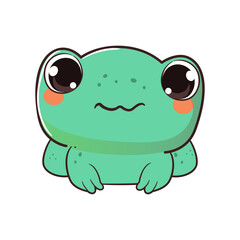 Cute baby frog in cartoon style. Vector illustration.