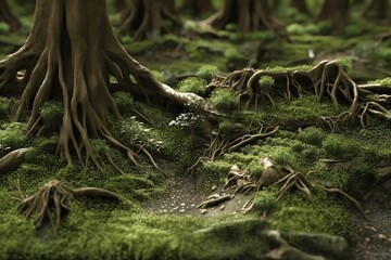 Obraz premium Forest Floor - Low-Angle Shot of a Majestic Woodland