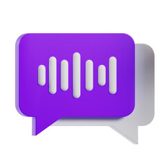 wave bubble icon, podcast 3d media illustration