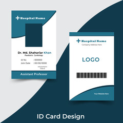 
Identity card design for business purpose usage, Trendy multipurpose identity card design, creative ID Card Template with an author photo place.  
Modern Layout concept with with and green color. 