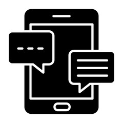 Mobile Chat Glyph Icon