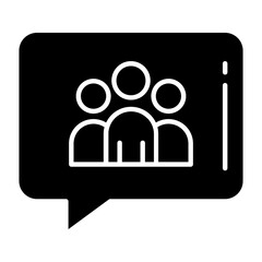 Conference Chat Glyph Icon