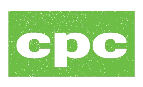 cpc text written on green stamp sign.
