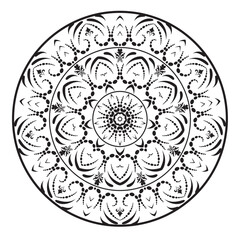 Circle flower of the mandala with floral ornament pattern, Vector mandala relaxation patterns unique design with nature style, Hand drawn pattern, Mandala template for page decoration cards, book,
