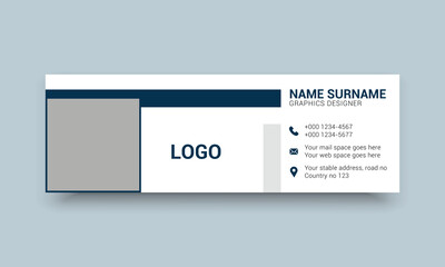 Fototapeta premium Email signature personal and social web banner template
