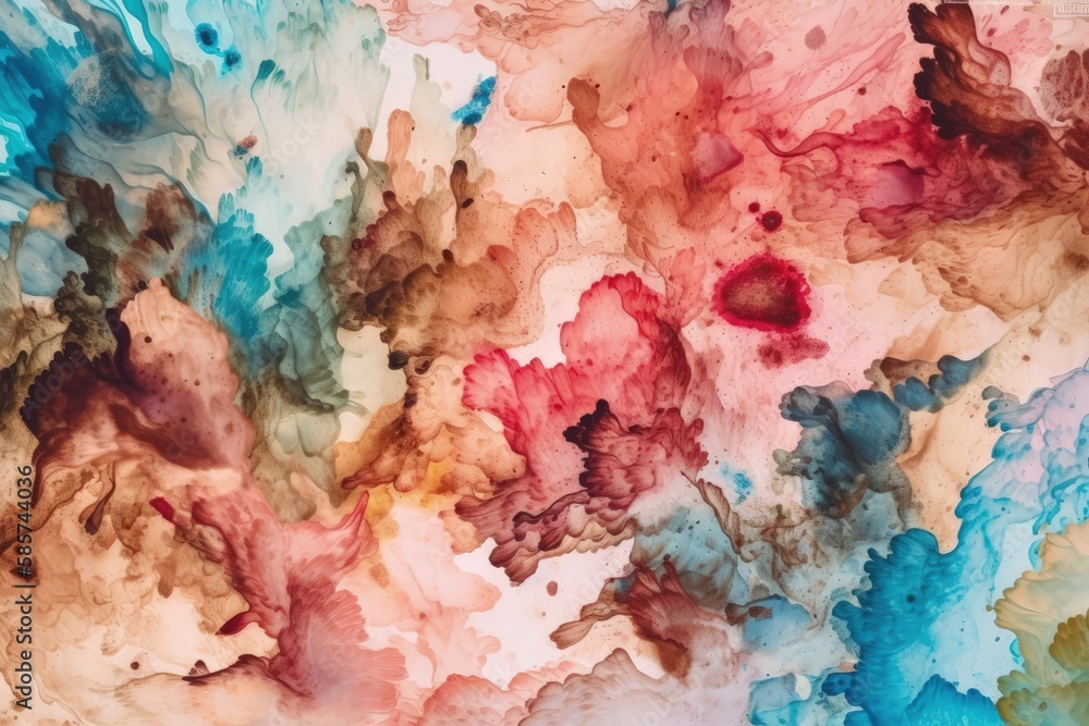 Aufkleber an abstract artwork composed of various shapes and colors. generative ai